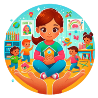 איור של ילדה בטוחה בגן